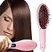 [2016 New Release] Hair Straightening Brush, Merit Hair Straightener With LCD Temperature Control, Straightener Comb With Fast Styling, Detangling Electric Straightener For Short or Long, Black, Thick, Thin, Wavy Hair or Bangs (Pink)