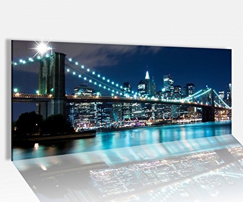 Acrylglasbild 100x40cm Skyline Brooklyn Bridge Manhattan New York Acrylbild Acryl Druck Acrylglas Acrylglasbilder 14A8213, Acrylglas Größe1:100cmx40cm