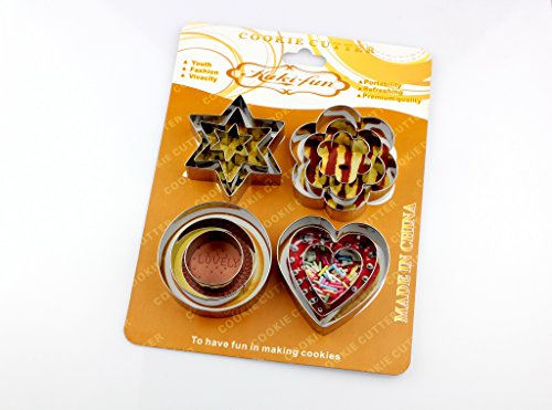 Sportfun 12-tlg Backzubehör Set Edelstahl Keks Ausstecher Kuchen Plätzchen Ausstecherform mit präzises Ausstechen angenehme Handhabung - 6