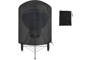 EDDRFY Kettle BBQ Cover for Weber 57cm, Compatible with Weber Kettle Grills, Waterproof 500D Oxford Fabric Grill Cover, Breathable UV Resistant Windproof Adjustable Drawstring, Outdoor Round BBQ Protector