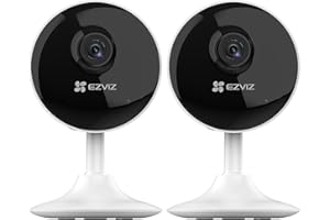 EZVIZ Caméra Surveillance 1080P WiFi Interieur, 12m Vision Nocturne, 130° Grand Angle, Détection de Mouvement, Audio Bidirectionnel, Compatible Alexa pour Bébé/Animaux, Magnetic Mount,C1C 2PK
