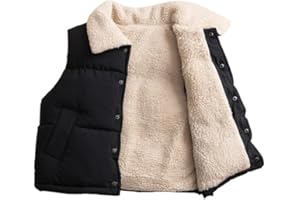 Runstarshow Girls Gilets Boys Fleece Vest Kids Padded Gilet Fleece Lined Toddler Sleeveless Coat Jacket Body Warmer Kids Waistcoat with Pockets Winter Warm Clothes Unisex Toddlers Kids 1-12 Years