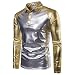 Produktbild Binggong Herren Shirt,Männer T-Shirt Herbst und Winter Mode Tarnung Großer Körper Heißprägen Design Revers Lange Ärmel Polo Hemd Schmale Passform T-Shirt Oben