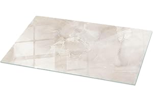 Tulup Plaque de Table en Verre 140x70 cm Surface Lisse Decoratif Verre Trempé pour Le Salon, la Cuisine et la Salle à Manger Décor Élégant Durable - Motif Texture de marbre