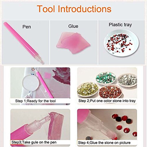 Moresave 5D DIY Runder Diamant Stickerei Löwenzahn Malerei Kreuz Stich - 3