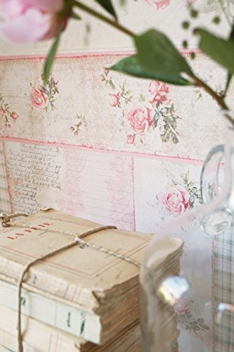 Livingwalls Papiertapete Djooz, Shabby Chic Tapete, weiß, beige, rosa, grün, 956661 - 6