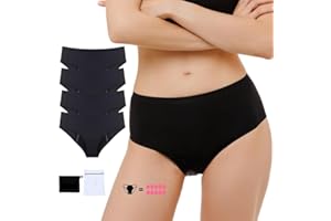 IINTI-MACY Bragas Menstruales de Flujo muy Abundante. Bragas de la Regla para cualquier Flujo. Braguitas de Mujer Reutilizables sin Fugas. Tanga Menstrual de Algodón. Bragas Postparto. Incluye Bolsa. Talla