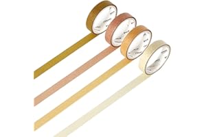 YUBBAEX Juego de 4 cintas adhesivas de color natural para álbumes de recortes, para bricolaje, manualidades decorativas, envolver regalos, álbumes de recortes 3-Amarillo.