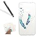 Produktbild Huawei P8 Lite 2017 / Honor 8 Lite Hülle,Huawei P8 Lite 2017 / Honor 8 Lite HandyHülle,Leeook Kratzfeste Scratch-Resistant Hülle TPU Case Schutzhülle Silikon Crystal Kirstall Clear Case Durchsichtig Cool Blau Feder Vogel Malerei Muster Transparent Weichem Silikon Schutzhülle Handy Gürtel Tasche Schutzhülle Hülle Case Cover Abdeckung Etui TPU Bumper Schale für Huawei P8 Lite 2017 / Honor 8 Lite + 1 x Schwarz Eingabestift-Blau Feder Vogel