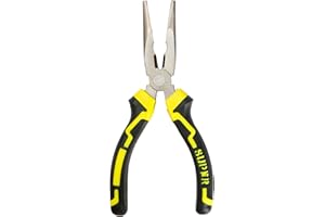 ACOORUITENG Szczypce z drobnymi zębami, szczypce z antypoślizgowym uchwytem, profesjonalne szczypce, długie, trwałe, płaskie szczypce do robienia biżuterii, owijania drutu, rękodzieła