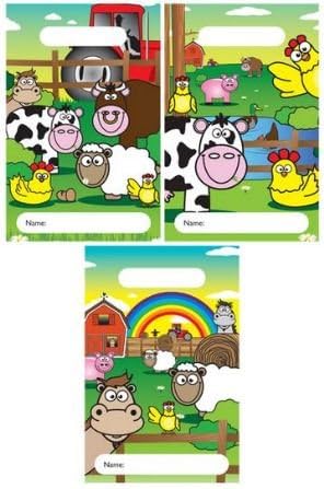 12 Farm Animal Design Childrens Party Bags / Kids Fillers Gifts Favours Toys Sweets