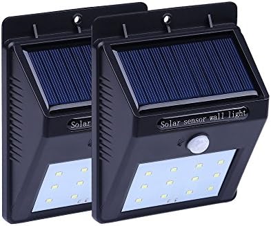ANNT 12 LED Security Lights Solar Powered Lights Outdoor Wall Lamp Waterproof Solar Lights with 120 Degree Wide Angle Motion Sensor Solar for Garden Patio Walkway Lighting Pack of 2