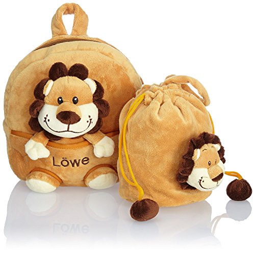 Preisvergleich Produktbild HAUPTSTADTKOFFER® 3-teiliger Kinderrucksack · 4,5 Liter · Braun · 5 Modelle (Löwe)