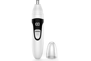 SHOBES Tondeuse pour les poils du nez, tondeuse professionnelle indolore pour les oreilles et le visage, rechargeable par Type-C, avec des lames à double tranchant (Blanc)