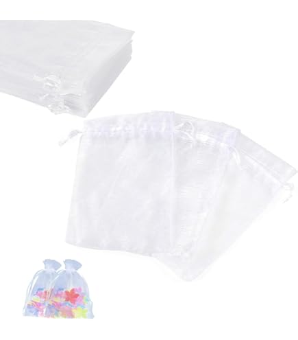 Bruiloft Multicolor Organza Zakjes 10x15 CM, Kleine Cadeautje Organza Zakjes met Trekkoord u Als Huwelijks Snoepzakjes, Juwelenzakjes, Geschenkzakjes