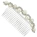 Wave Ivory Pearl and Austrian Crystal Bridal Hair Comb Clip