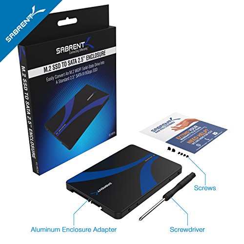 Sabrent M.2 SSD bis 2,5-Zoll SATA III Aluminium-Gehäuse-Adapter (EC-M2SA) - 8