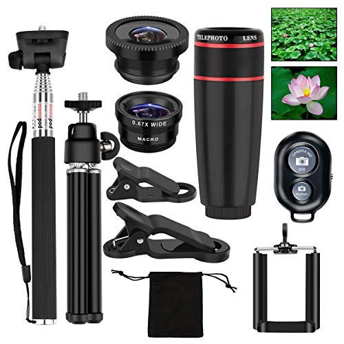 AFAITH Kit de lentes 10-en-1 para Samsung Galaxy S8 / S7 / Huawei Smartphones PA051