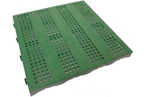 EZOOZA Piastrella in Plastica da Esterno e Giardino 40 x 40 cm Verde Forata. Confezione da 6 pezzi equivalente a ca. 1 m2
