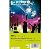  7even - Bola de discoteca LED con motor a pilas y cambio de colores, 20 cm