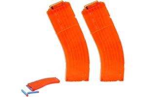 NHQZ 2 Stück Nerf Patronen,15 Schuss Orangefarbenes Softmagazin,Nerf Trommelmagazin,Darts Banana Magazin Clip Ersatz für Nerf N-Strike Elite Toy,Geschenke für Jungen