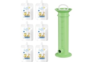 Gegong 7pcs juego de bolsa de comida para bebés, fabricantes de bolsas de color puro reutilizable, 6 bolsas para niños frutas frutas de puré de puré para niños (Green)