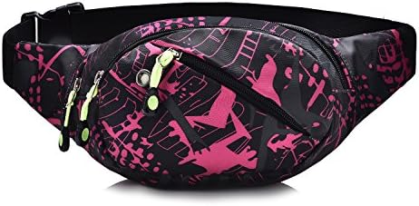 Waterproof Bum Waist Bag 3 Zip Pockets Travel Hiking Outdoor Sport Bum Bag Holiday Money Hip Pouch pack (Pink)