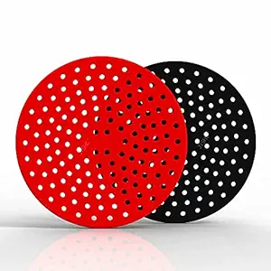 JYSHC Reusable Air Fryer Liners 2 Pack - 9 Inch Non-Stick Round Air Fryer Silicone Basket Mats Accessories for 5.3-5.8 QT Air Fryers/Oven/Pressure Cooker.
