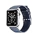 Produktbild Big-Mountain PU Lederarmband für IWatch Apple Watch Series 4 40mm | Leder mit Denim Leinwand Uhrenarmbänder Sport Bügel Business Ersatz Armband | mit Schnalle | für Herren Damen | 218mm (B)