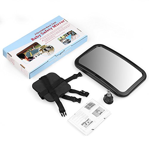 Amzdeal Baby Spiegel fürs Auto Easy View – Rückspiegel für Babyschalen im Auto (300 x 190 mm) in schwarz - 7