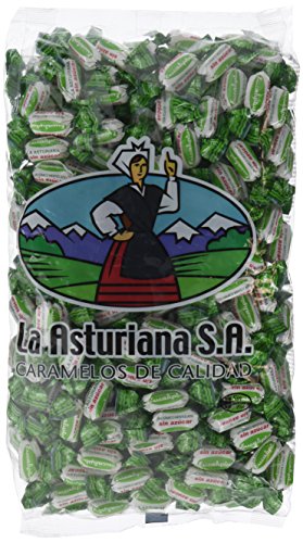 Caramelo Eucaliptus Sin Azúcar La Asturiana - Refrescante caramelo duro de eucalipto SIN AZÚCAR, despeja nariz y garganta, sin gluten, bolsa 1 kilo