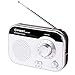 Produktbild TZS First Austria - Tragbarer Radio Retro AM/FM mit Kopfhörerbuchse und Tragegriff, Batteriebetrieb und Steckdosenbetrieb geeignet, mini Küchenradio