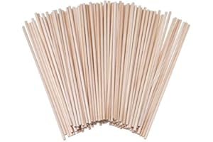 MFCGHXR Varillas de Madera para Manualidades,Varillas de Madera Natural sin Tratar,Paquete de 100 para Proyectos de Modelado,Tallado y Manualidades (4 X 150 Mm)