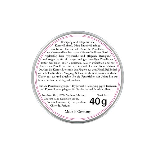 Reinigungsseife für Kosmetikpinsel und Beauty Blender / Pinselseife, in Metalldose, 40 gr., vegan - 3