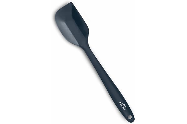 Lacor - 64464 - Grå köksspatel, silikonspatel, köksredskap, ergonomiskt handtag, non-stick, högtemperaturbeständig, diskmaski