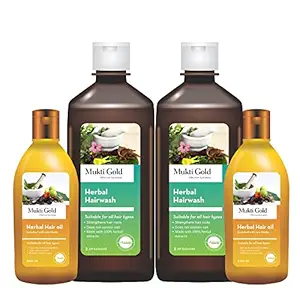Mukti Gold Effective Ayurveda Combo (Herbal Hairwash with Hair Oil)