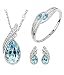 Youbella Blue Crystal Pendant Necklace Set With Earrings And Bracelet For Girls/Women RS.599.00
