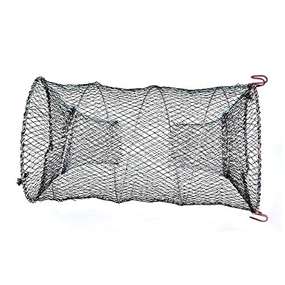 Tbest Portable Plié Filet de Pêche Net Zipper Net Nasse à écrevisses Pliable Crevette Carpe Écrevisses Crabe Appâts Cast Mesh Piège(25cm)