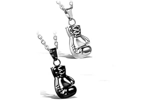 Jewelrywe Gioielli Collana con Pendente Ciondolo da Uomo Donna Guantone da Boxe,Prepotente Personalita Boxing Gloves, in Acciaio Inossidabile, 5 Colori