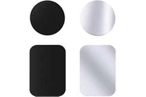Juspota 4 Pièces Plaques Métalliques avec Adhésif, Plates pour Support Téléphone Voiture magnétique/Support Aimanté Universel pour Smartphone