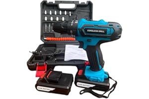 21 SHOP® TRAPANO AVVITATORE A 2 BATTERIE 48V A LITIO PERFORATORE DOPPIA BATTERIA CON VALIGETTA E ACCESSORI