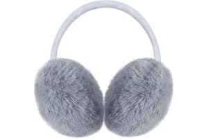 MNVD Winter Ear Muffs Adjustable Fluffy Earmuffs Soft Unisex Ear Warmer Cute Winter Ear Warmers Fluffy Headband Outdoor Ear Protector For Adults Girls Women Men Cold Weather Supplies Grey (1pc)