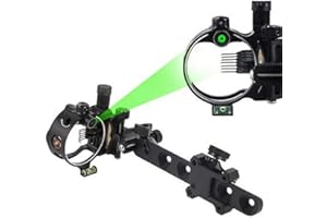 ‎SHARROW SHARROW Bogen Visier 5 Pin / 7 Pin Bogenvisier Retina Micro Einstellbar Jagdvisier mit Bogen Viesier Licht Aluminiumlegierung Zielvorrichtung Compoundbogen Anblick Bogensport Zubehör