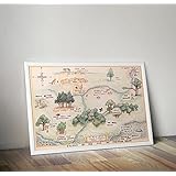 Winnie the pooh inspirierte Druck von 100 aker Holz, Poster, A4 8,3 x 11,7 Zoll