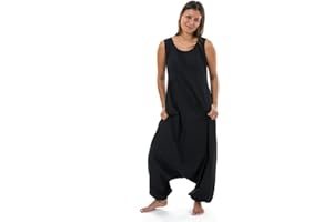 FANTAZIA Combi Sarouel Femme Fourche Basse Astina - Taille S au XXXL Noir