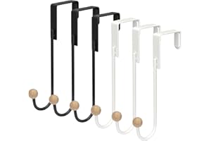 Skycase Ganchos para colgar sobre la puerta, paquete de 6 ganchos para colgar en la puerta, perchero resistente para sala de estar, baño, dormitorio, cocina, ropa para colgar, toallas, sombreros, abri