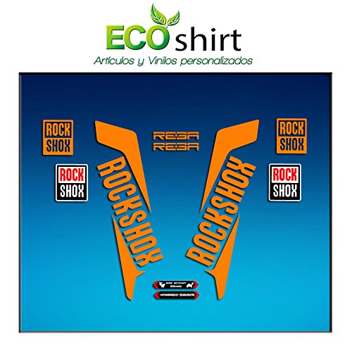 Ecoshirt I1-DUEB-78RO Autocollants Fourche Fork Rockshox Reba 2016 Am33 Stickers Aufkleber Decals Autocollants Bike BTT VTT Cycle Orange 29'