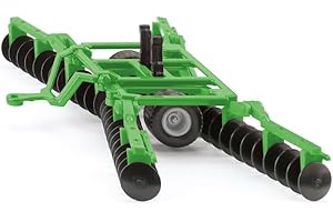 siku 2071, Erpice a dischi, 1:32, Metallo/Plastica, Verde/Nero, Bracci Pieghevoli con Dischi Mobili, Pneumatici Gommati, Modello Giocattolo Compatibile con gli Attacchi per Rimorchio dei Trattori 1:32
