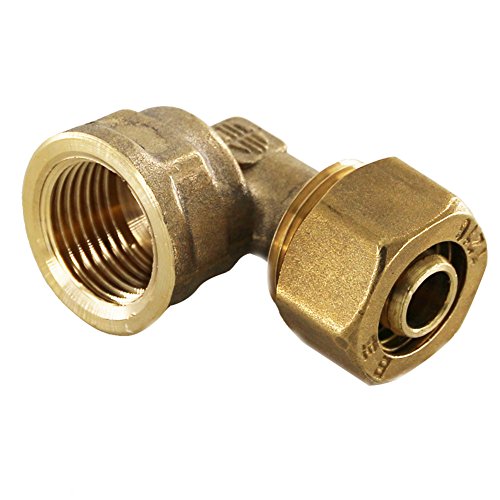 Preisvergleich Produktbild Kingbull Verbundrohrsystem Schraubfitting Innengewinde Schraub-Kupplung Übergang Klemmringverschraubung 90 Grad Winkel 25 mm x 3 / 4" IG Fittings für Ø25mm 2025 Aluverbundrohr PEX-AL-PEX