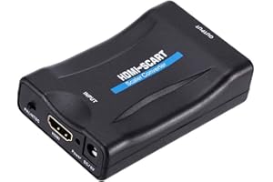 SZJUNXIAO HDMI SCART Convertidor HDMI a SCART Convertidor Adaptador de HDMI a Euroconector Video HDMI 1080P Convertidor CVBS Input para PS3 PS4 VCR DVD BLU-Ray Sky HD Compatible Formatos PAL/NTSC